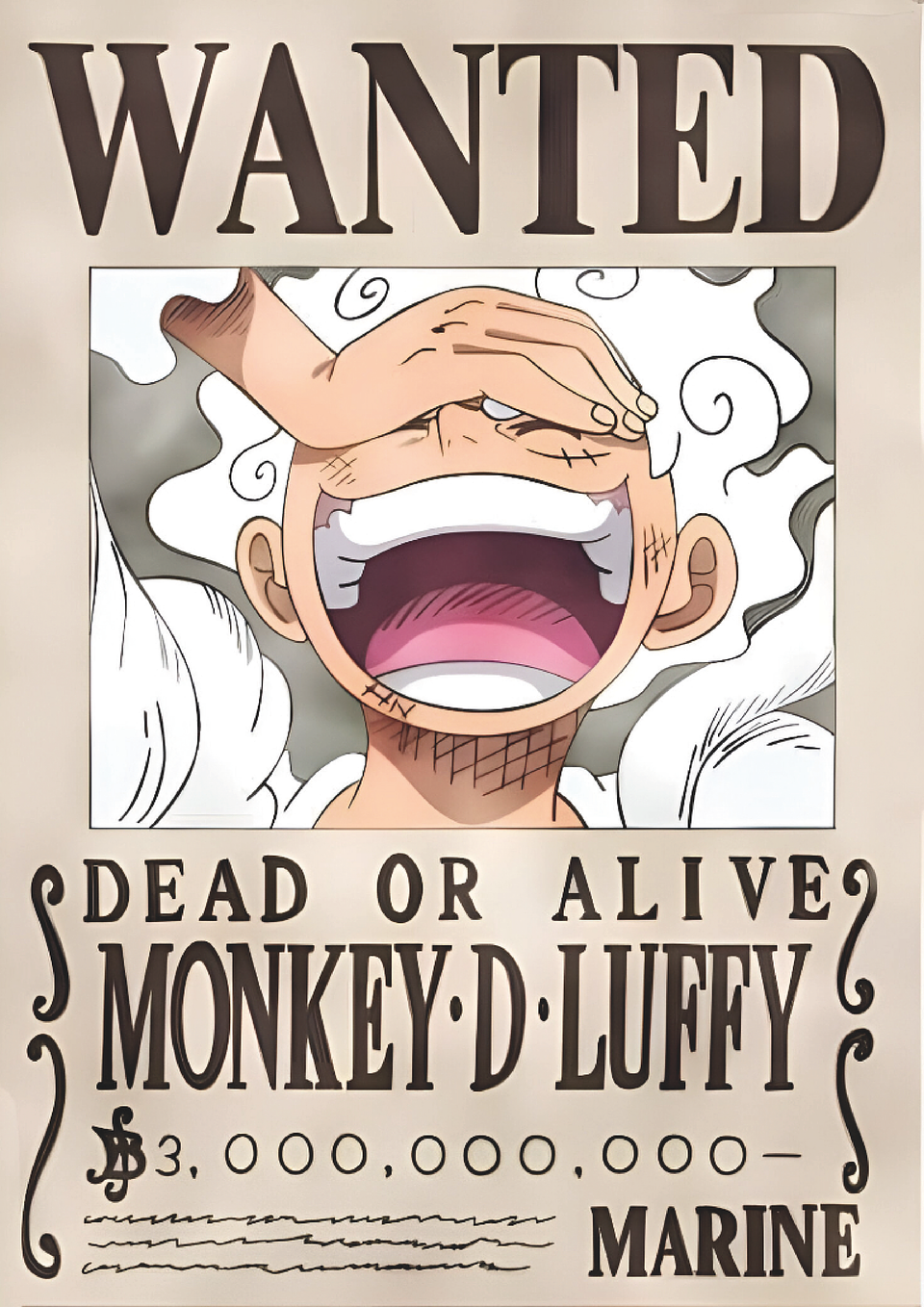 Poster Wanted Monkey D. Luffy | Cuadro Anime One Piece 1