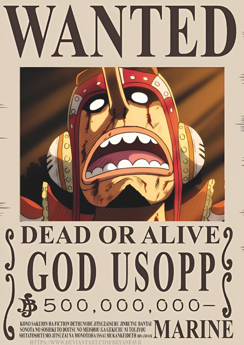 Poster Wanted God Usopp | Cuadro Anime One Piece 1