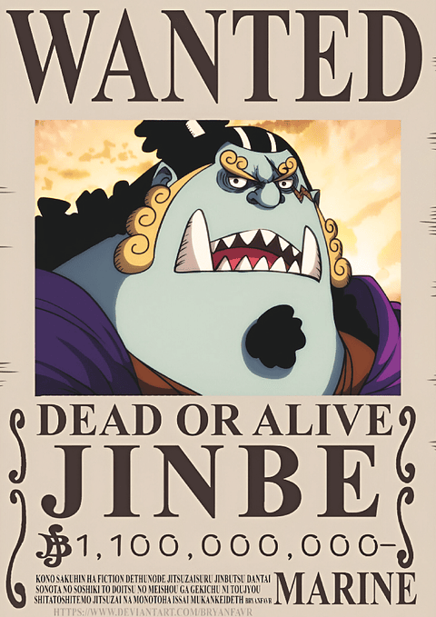 Poster Wanted Jinbe | Cuadro Anime One Piece