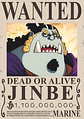 Poster Wanted Jinbe | Cuadro Anime One Piece - Miniatura 1
