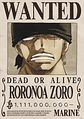 Poster Wanted Roronoa Zoro | Cuadro Anime One Piece - Miniatura 1