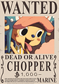 Poster Wanted Tony Tony Chopper | Cuadro Anime One Piece - Miniatura 1
