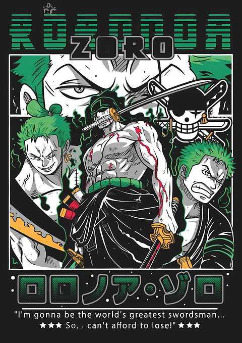 Poster Roronoa Zoro | Cuadro Anime One Piece Espadachín