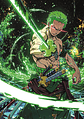 Poster Roronoa Zoro Batalla | Cuadro Anime One Piece Espadas - Miniatura 1