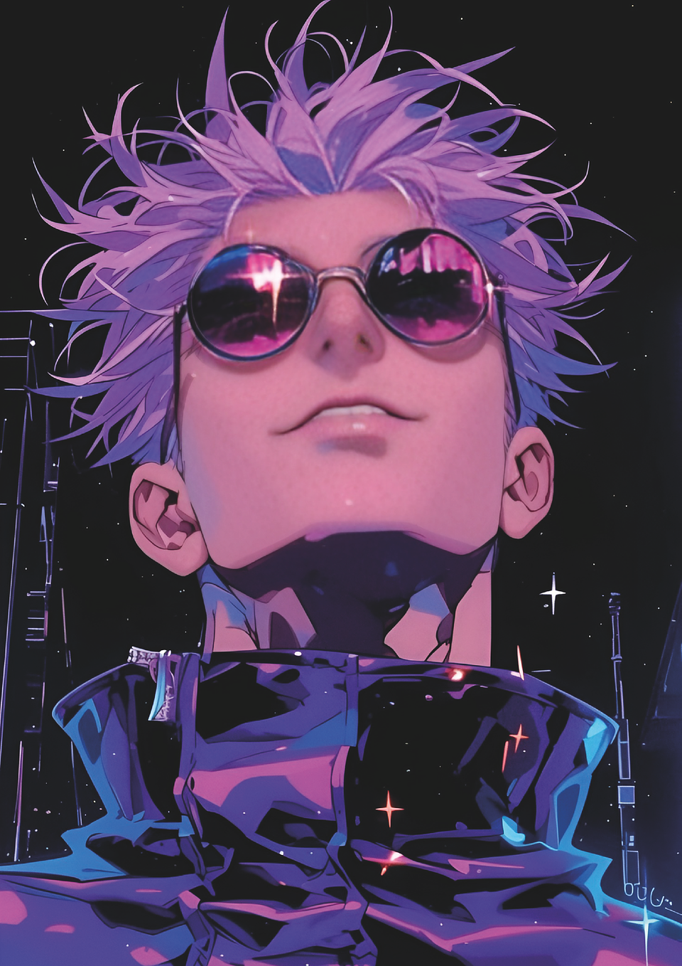 Cuadro Anime Satoru Gojo – Estilo Neon 1