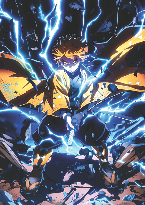 Cuadro Anime Zenitsu Agatsuma – Trueno Desatado