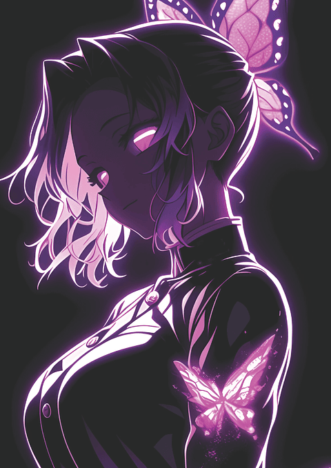 Cuadro Anime Shinobu Kocho – Mariposa Púrpura