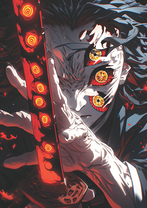 Cuadro Anime Kokushibo – Demonio de la Luna Superior