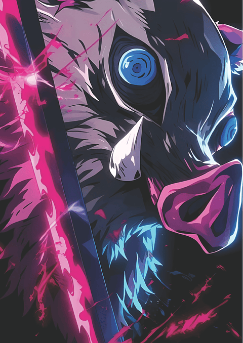 Cuadro Anime Inosuke Hashibira – Máscara de Jabalí