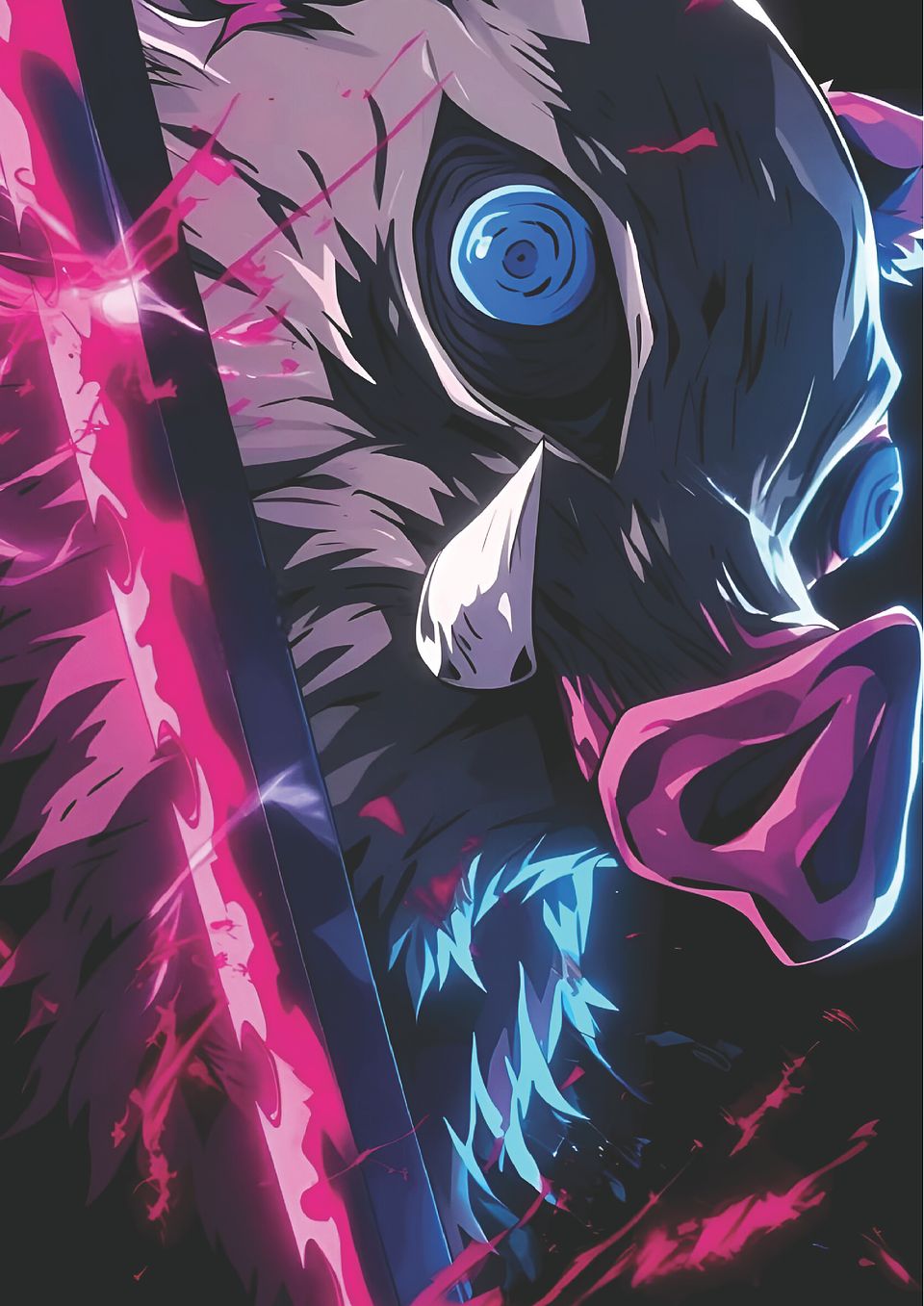 Cuadro Anime Inosuke Hashibira – Máscara de Jabalí 1