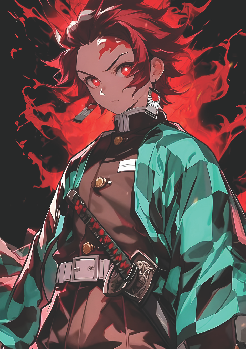 Cuadro Anime Tanjiro Kamado – Aura Carmesí 1