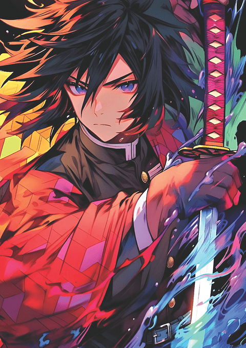 Cuadro Anime Giyu Tomioka – Estilo Pilar del Agua