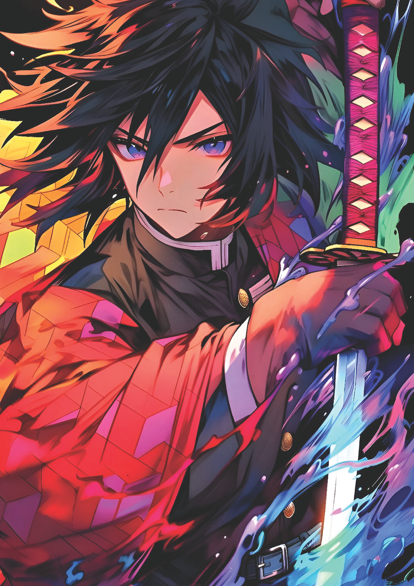 Cuadro Anime Giyu Tomioka – Estilo Pilar del Agua 1