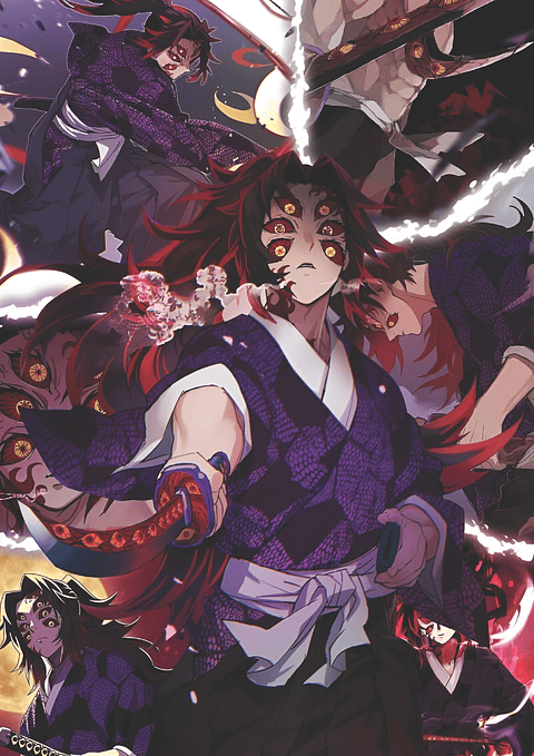 Cuadro Anime Kokushibo – Luna Superior Demon Slayer