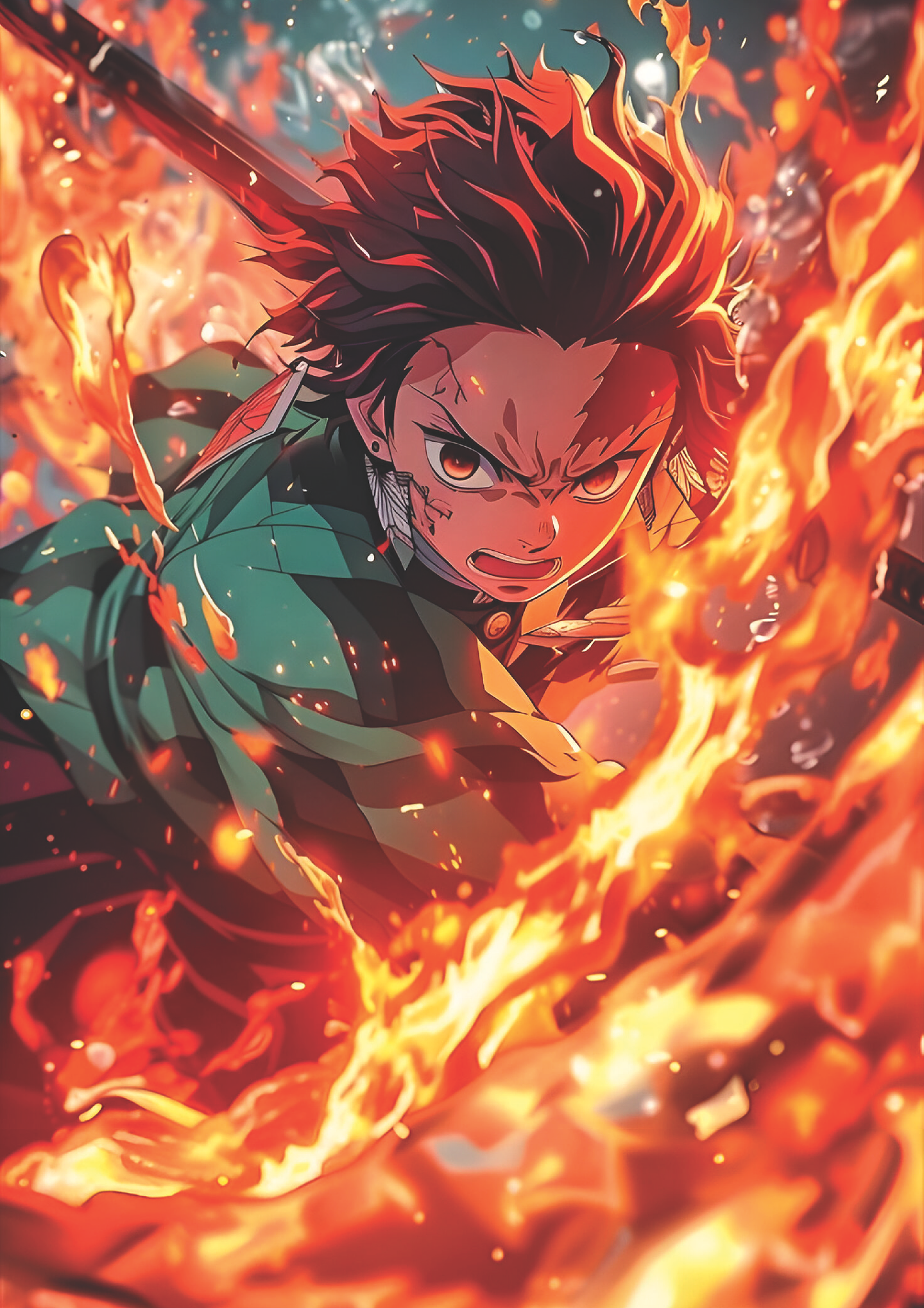 Cuadro Anime Tanjiro Kamado – Técnica de Fuego 1