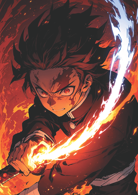 Cuadro Anime Tanjiro Kamado – Espada de Fuego
