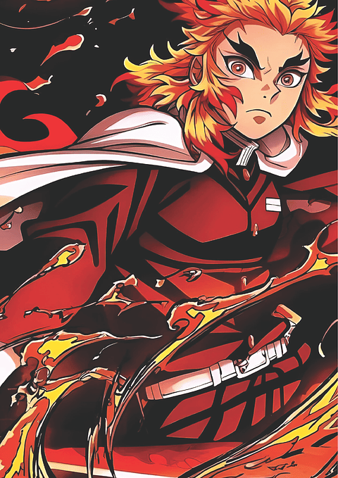 Cuadro Anime Rengoku – Pilar de la Llama