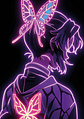 Cuadro Anime Shinobu Kocho – Mariposa Neon - Miniatura 1