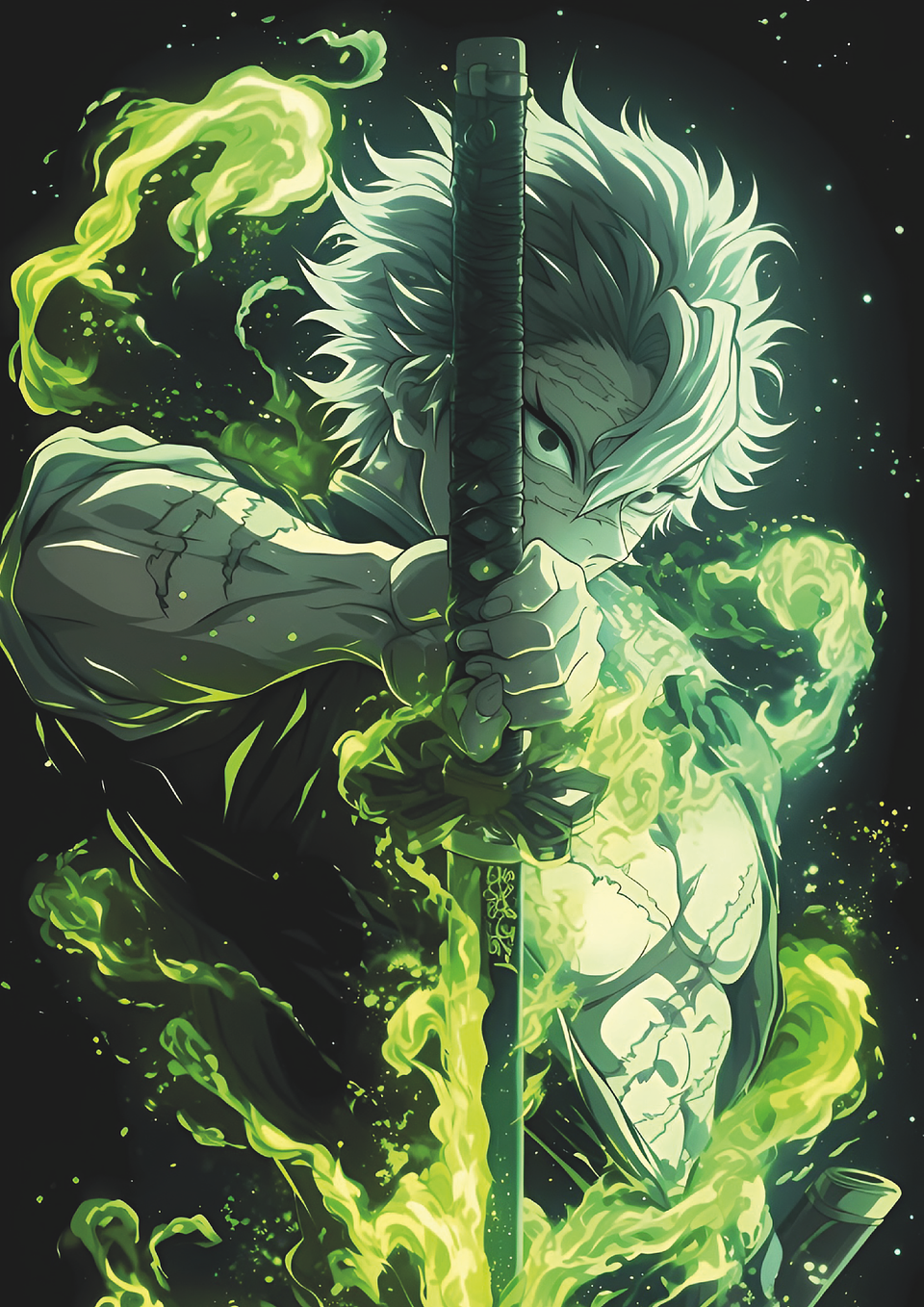 Cuadro Anime Demon Slayer Sanemi Shinazugawa 1