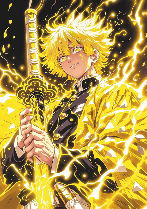 Cuadro Anime Demon Slayer Zenitsu Trueno