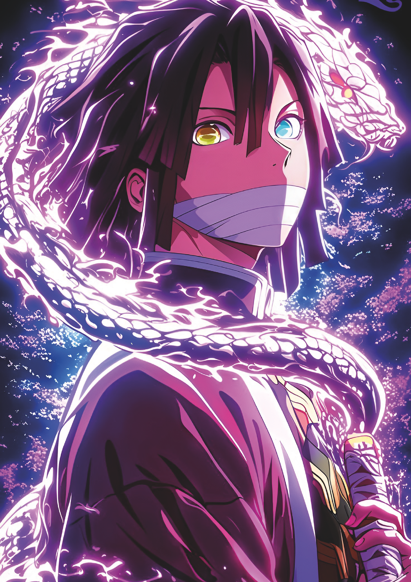 Cuadro Anime Demon Slayer Obanai Iguro Serpiente 1