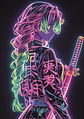 Cuadro Anime Demon Slayer Mitsuri Kanroji Neon - Miniatura 1