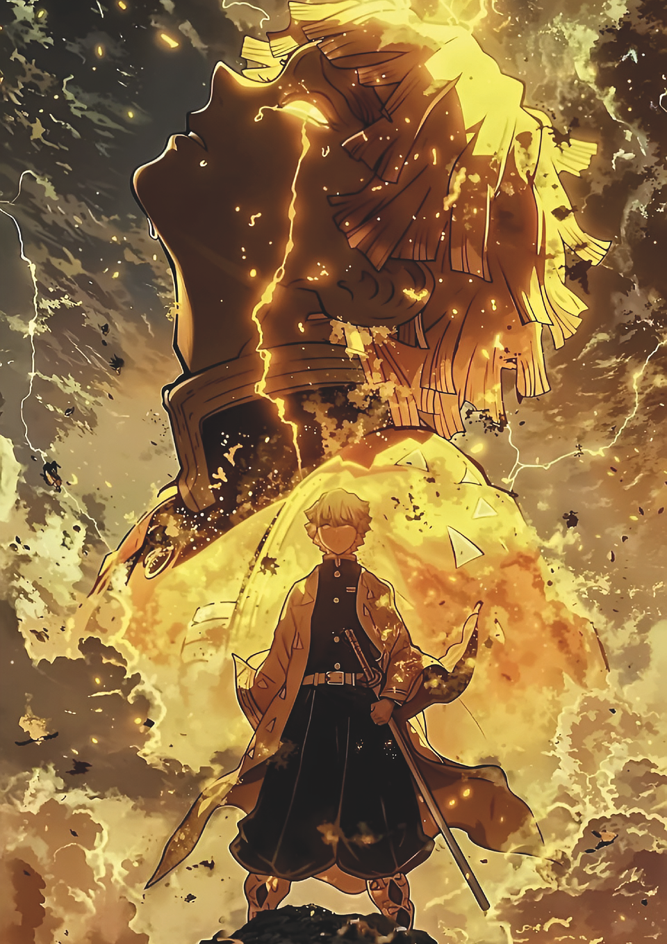 Cuadro Anime Zenitsu Agatsuma Demon Slayer Relámpago 1