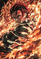 Cuadro Anime Tanjiro Kamado Demon Slayer Llamas - Miniatura 1