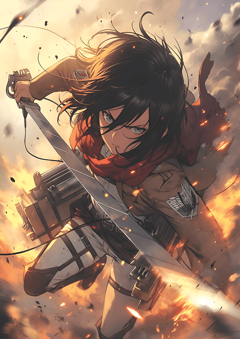 Cuadro Anime Mikasa Ackerman Attack on Titan