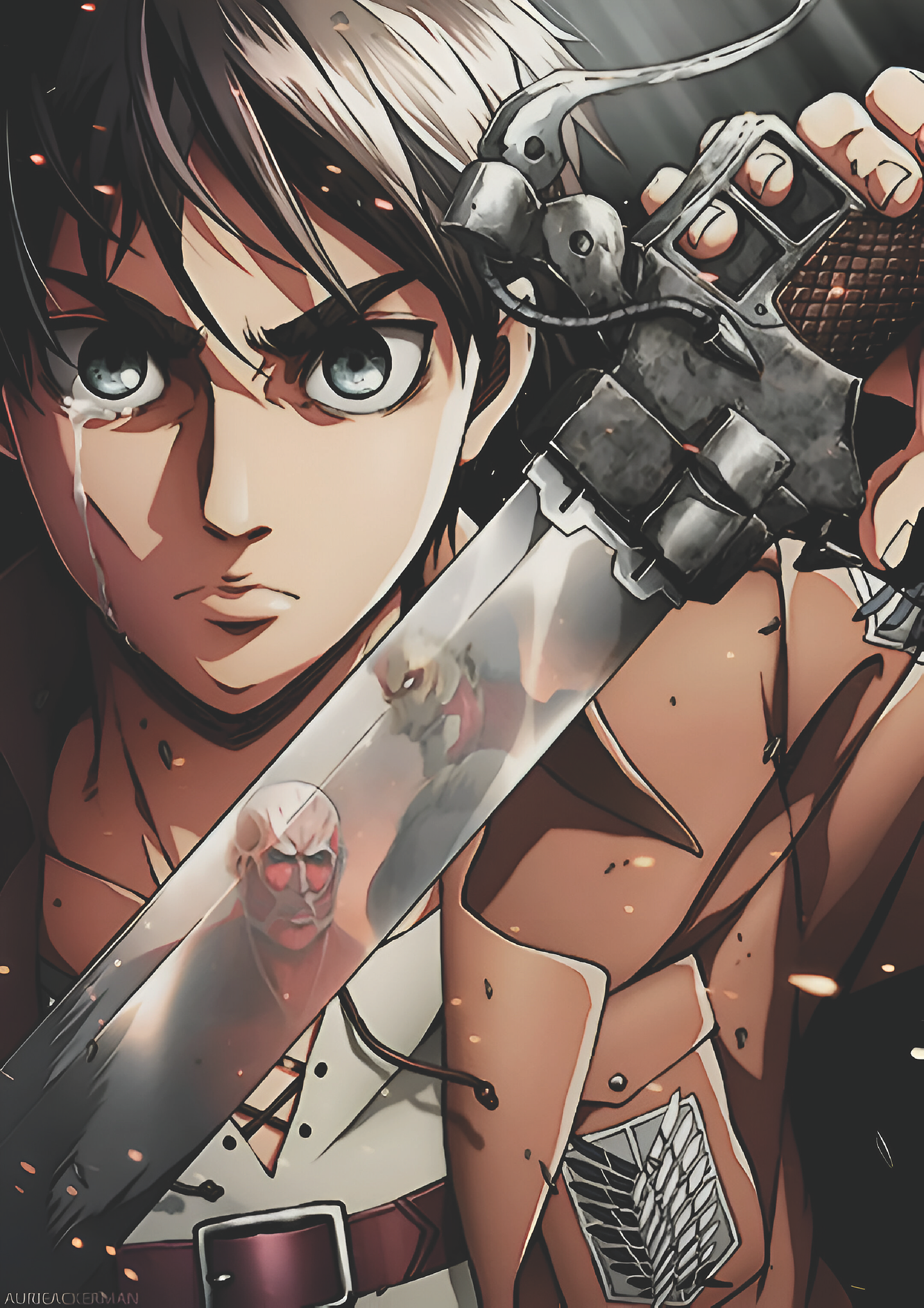 Cuadro Anime Eren Yeager Espada Attack on Titan 1
