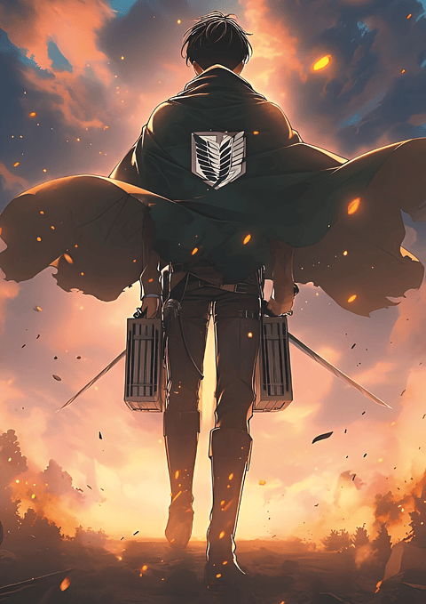 Cuadro Anime Levi Ackerman Capa Attack on Titan