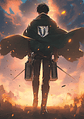 Cuadro Anime Levi Ackerman Capa Attack on Titan - Miniatura 1