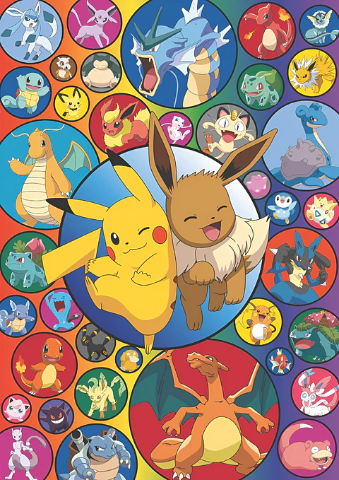 Cuadro Pokémon Pikachu Eevee y Clásicos