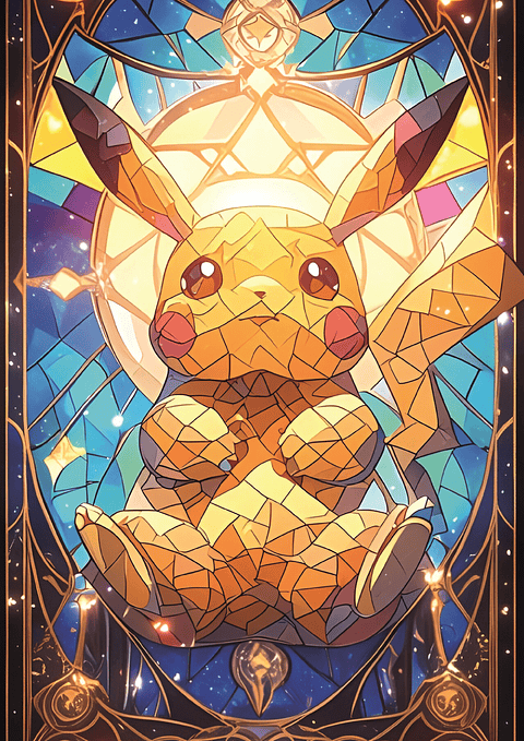Cuadro Pokémon Pikachu Arte Vitral