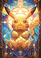 Cuadro Pokémon Pikachu Arte Vitral - Miniatura 1
