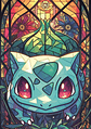 Cuadro Pokémon Bulbasaur Arte Vitral - Miniatura 1