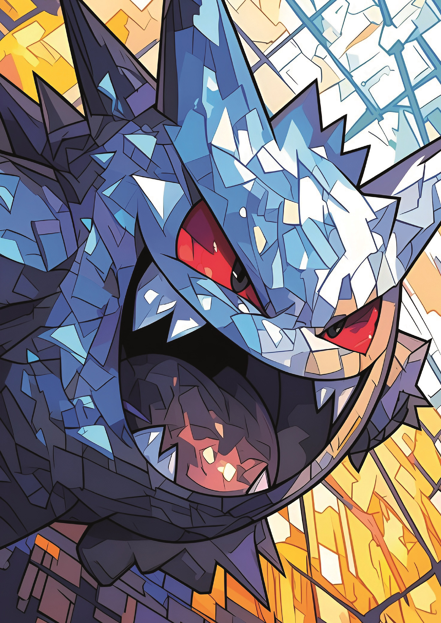 Cuadro Pokémon Mega Gengar Arte Vitral 1
