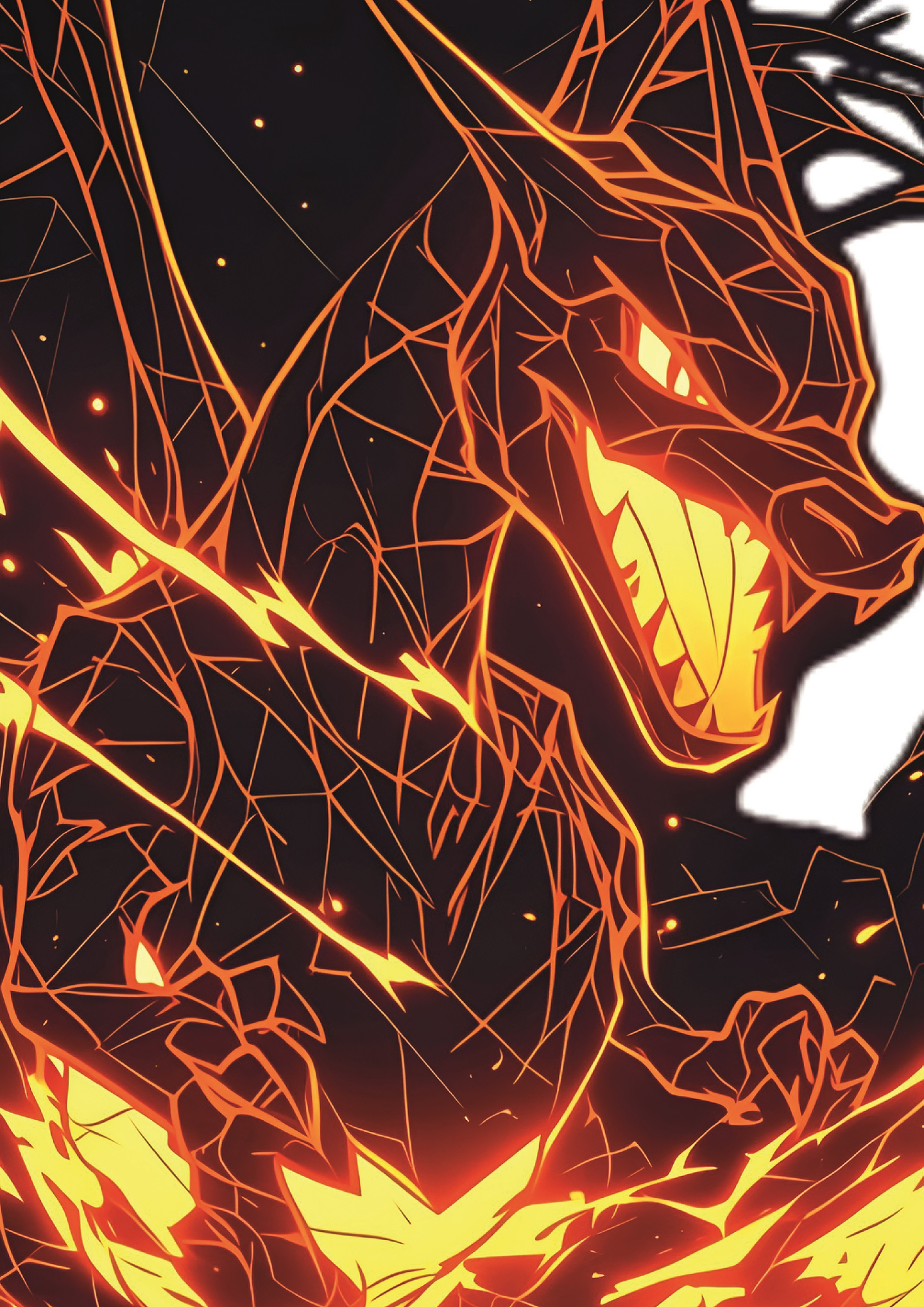 Cuadro Pokémon Charizard Fuego Neon 1