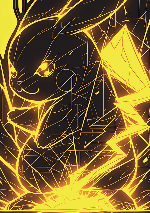 Cuadro Pokémon Pikachu Neon Eléctrico