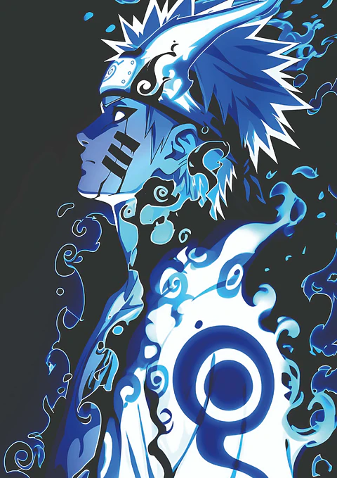 Poster Naruto Kyubi Chakra Holográfico Decoración Anime