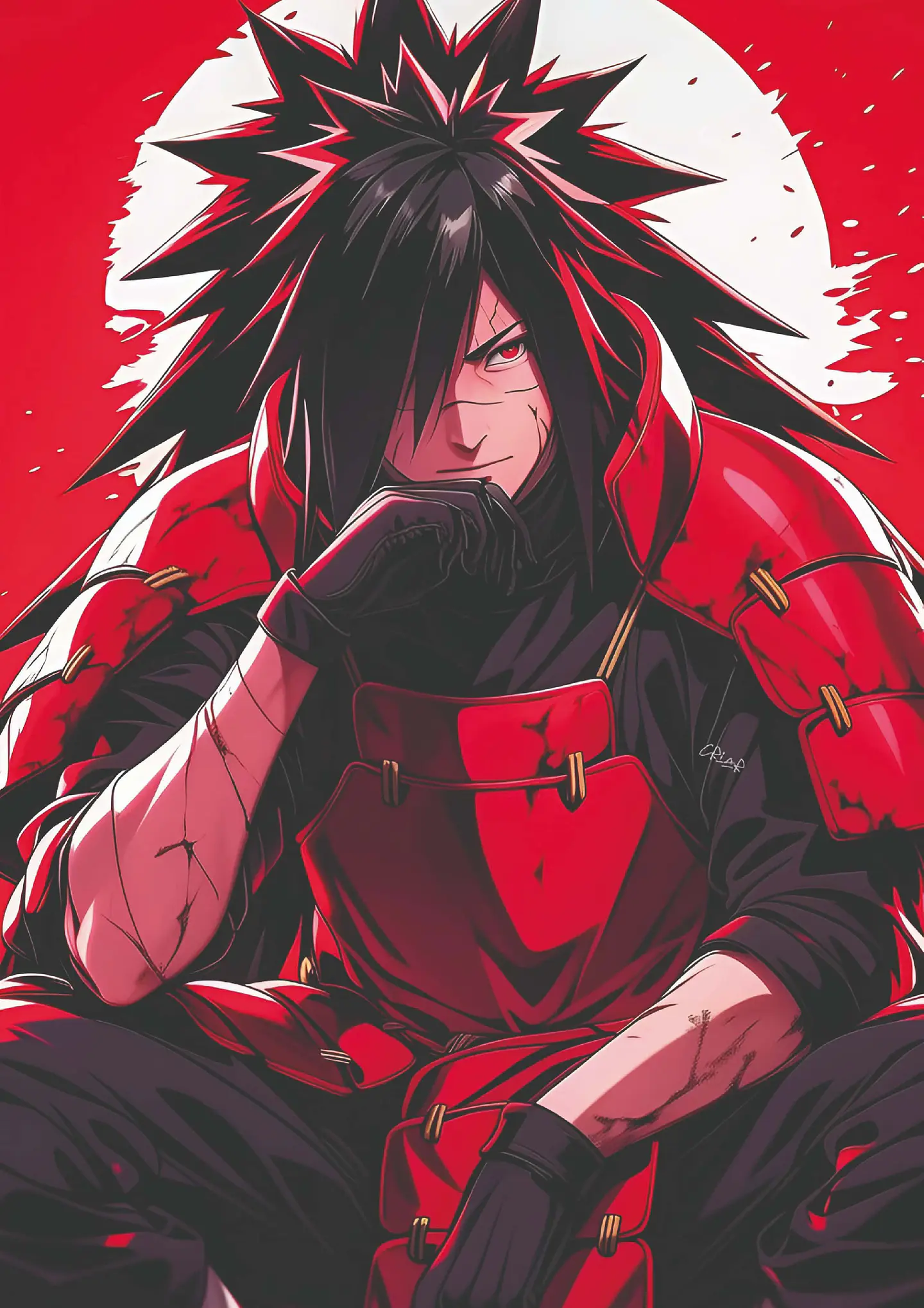 Poster Madara Uchiha Rojo Holográfico Decoración Anime 1