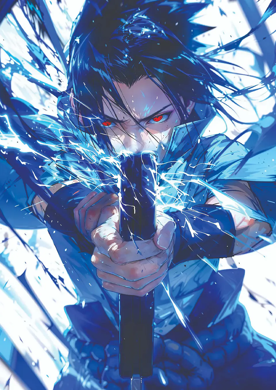 Poster Sasuke Uchiha Chidori Holográfico Decoración Anime 1