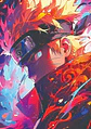 Poster Naruto Kurama Neon Holográfico Decoración Anime - Miniatura 1