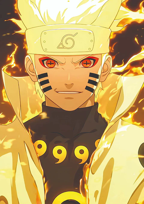 Poster Naruto Modo Sabio Kurama Holográfico Anime