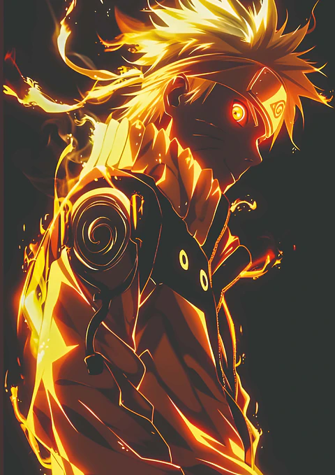 Poster Naruto Chakra Naranja Holográfico Anime