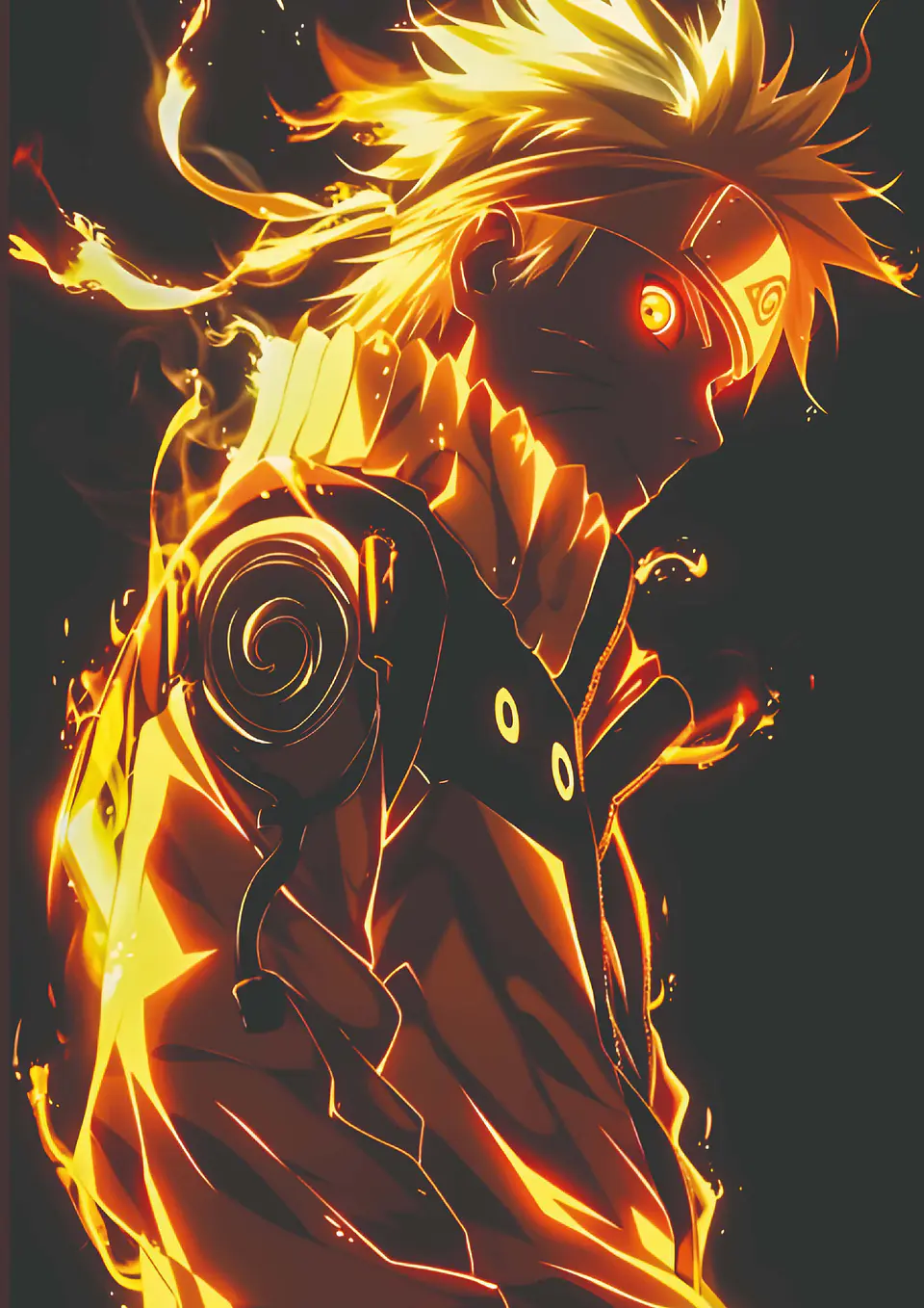 Poster Naruto Chakra Naranja Holográfico Anime 1