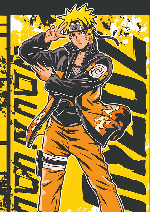 Poster Naruto Uzumaki Clásico Holográfico Anime