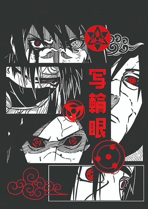 Poster Sharingan Uchiha Holográfico Anime