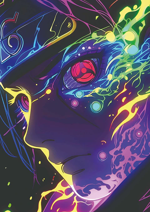 Poster Kakashi Sharingan Neon Anime