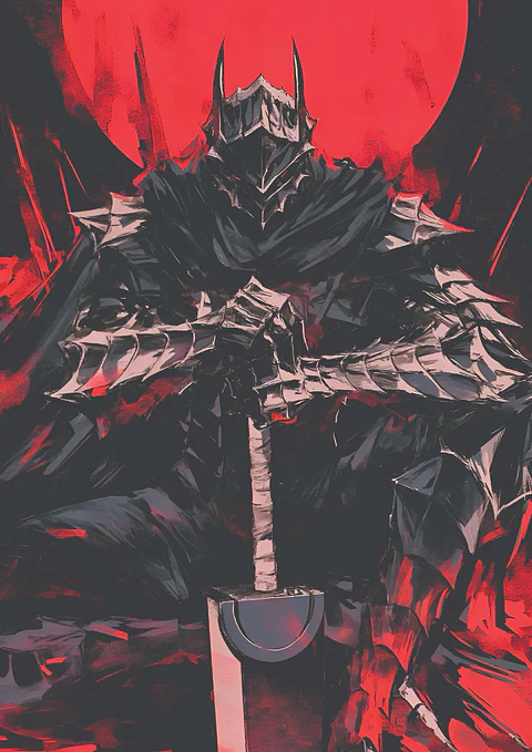 Cuadro Berserk Armadura Negra Guts Anime